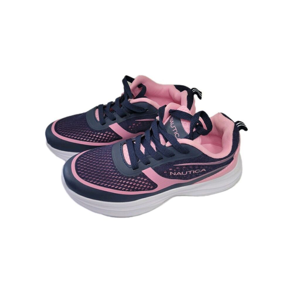 Girl's Nautica Athletic Sneakers Black And Pink Size 4
